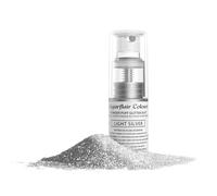 Sugarflair Light Silver Edible Glitter Dust Spray (Non-Aerosol) - Add a Shimmering Lustre Sparkle to Cakes, Cupcakes, Chocolate, Baking, Desserts, Ice Cream, Drinks, Cocktails and more - 10g