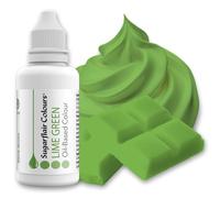 Sugarflair Lime Green Oil Based Food Colouring, Highly Concentrated Edible Oil Based Blue Food Colour for Consistent Colouring of High Fat Foods: Icing, Buttercream, Chocolate & More - 30ml
