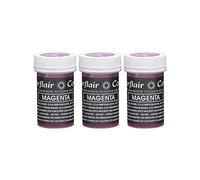 Sugarflair Magenta Pastel Food Colouring Paste, Highly Concentrated for Use with Sugar Pastes, Buttercream, Royal Icing or Cake Mix, Subtle Colour Dye - 25g (Pack of 3)