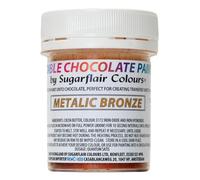 Sugarflair Metallic Bronze Chocolate Paint - Coloured Cocoa Butter for Painting Directly Onto Chocolate, Transfer Sheets or Moulds - 35g