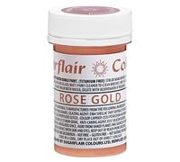 Sugarflair Metallic Rose Gold (Titanium Free) Edible Food Paint, for Painting Icing, Sugar Pastes, Flower & Modelling Pastes, Royal Icing, Marzipan & Buttercream - 20g