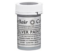 Sugarflair Colours Edible Food Colouring Paint, Silver, Pots of Dye, Available in 14 Colours, Use On Sugar, Flower & Modelling Pastes, Marzipan & Buttercream, 20g