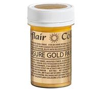 Sugarflair Metallic Treasure Gold Edible Food Paint, for Painting Icing, Sugar Pastes, Flower & Modelling Pastes, Royal Icing, Marzipan & Buttercream - 20g
