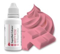 Sugarflair Misty Rose (Pink) Oil Based Food Colouring, Highly Concentrated Edible Oil Based Blue Food Colour for Consistent Colouring of High Fat Foods: Icing, Buttercream, Chocolate & More - 30ml