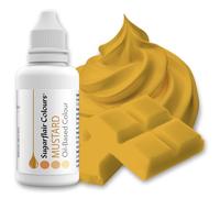 Sugarflair Mustard (Yellow) Oil Based Food Colouring, Highly Concentrated Edible Oil Based Blue Food Colour for Consistent Colouring of High Fat Foods: Icing, Buttercream, Chocolate & More - 30ml
