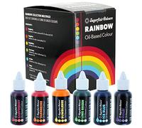 Sugarflair Oil Based Food Colouring, Rainbow Colours Set, Highly Concentrated Edible Oil Based Food Colour for Consistent Colouring of High Fat Foods: Icing, Buttercream, Chocolate & More - 6x 30ml
