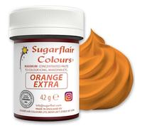 Sugarflair Orange Extra Food Colouring Paste 42g - Maximum Concentrated Paste Food Dye for Cake Decorating, Fondant, Buttercream, Cake Batter and More - Vegan, Kosher, Bake-Stable