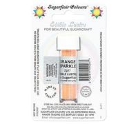 Sugarflair Orange Sparkle Edible Lustre Dust, Add a Lustrous Shine to Cakes or Decorations. Brush On or Add Rejuvenator to Create Eye-Catching Edible Paint, Gives Shine to Your Bakes - 2g (Pack of 5)
