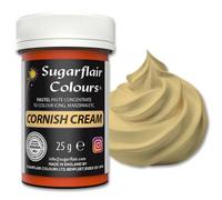 Sugarflair Pastel Cornish Cream Food Colouring Paste 25g - Concentrated Paste Food Dye for Cake Decorating, Fondant, Buttercream, Cake Batter and More - Vegan, Kosher, Bake-Stable