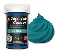 Sugarflair Pastel Food Colouring Paste Aqua 25g - Concentrated Paste Food Dye for Cake Decorating, Fondant, Buttercream, Cake Batter and More - Vegan, Kosher, Bake-Stable