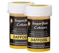 Sugarflair Pastel Paste, Daffodil Food Colouring, Highly Concentrated for Use with Sugar Pastes, Buttercream, Royal Icing or Cake Mix, Vibrant Colour Dye - 25g (Pack of 2)