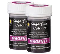 Sugarflair Pastel Magenta Food Colouring Paste - Highly Concentrated Food Colouring for Use with Sugarpaste, Modelling Pastes, Fondant, Buttercream, Royal Icing, Cake Mixes and more - 25g