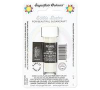 Sugarflair Pearl Edible Lustre Glitter, Add a Lustrous Shine to Cakes or Decorations. Brush On or Add Rejuvenator to Create Eye-Catching Edible Paint - 2g