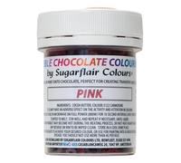 Sugarflair Pink Chocolate Colouring - Coloured Cocoa Butter for Colouring Chocolate or Painting Directly Onto Chocolate, Transfer Sheets or Moulds - 35g