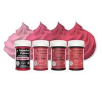 Sugarflair Pink Food Colouring Paste Set - Highly Concentrated for Use with Sugarpaste, Modelling Pastes, Fondant, Buttercream, Royal Icing, Cake Mixes and more - Multipack 4x 25g