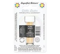 Sugarflair Pure Gold Edible Lustre Glitter, Add a Lustrous Shine to Cakes or Decorations. Brush On or Add Rejuvenator to Create Eye-Catching Edible Paint - 2g