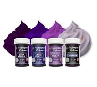 Sugarflair Purple Food Colouring Paste Set - Concentrated Food Colouring for Use with Buttercream, Sugar Paste, Royal Icing or Cake Mixes, Vibrant Colour Food Dye - Multipack 4x 25g