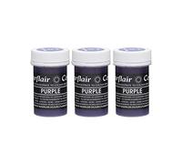 Sugarflair Purple Pastel Food Colouring Paste, Highly Concentrated for Use with Sugar Pastes, Buttercream, Royal Icing or Cake Mix, Subtle Colour Dye - 25g (Pack of 3)