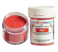 Sugarflair Red Edible Glitter Sugar Sprinkles - for Cake Decorating, Sprinkle on Cakes, Cupcakes and Treats - 40g