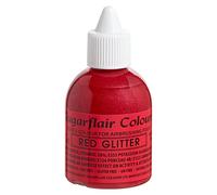 Sugarflair Red Metallic Glitter Edible Airbrush Colour - Edible Food Colouring Airbrush Paint for Cakes, Cupcakes, Icing and Cake Decorations - 60ml