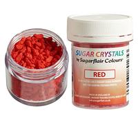 Sugarflair Red Sugar Crystals For Decorating Cakes, Cupcakes, Donuts, Cookies, Desserts, Ice-Cream And Much More - 40g