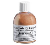Sugarflair Rose Gold Edible Glitter Sugar Sprinkles - for Cake Decorating, Sprinkle on Cakes, Cupcakes Treats, Desserts Ice Cream and Deserts - 100g