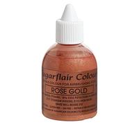 Sugarflair Rose Gold Metallic Glitter Edible Airbrush Colour - Edible Food Colouring Airbrush Paint for Cakes, Cupcakes, Icing and Cake Decorations - 60ml