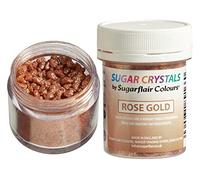 Sugarflair Rose Gold Sugar Crystals For Decorating Cakes, Cupcakes, Donuts, Cookies, Desserts, Ice-Cream And Much More - 40g