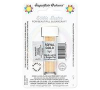 Sugarflair Royal Gold Edible Lustre Dust, Add a Lustrous Shine to Cakes or Decorations. Brush On or Add Rejuvenator to Create Eye-Catching Edible Paint, Gives Shine to Your Bakes - 2g