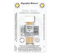 Sugarflair Royal Gold Edible Lustre Dust (E171 Free), Add a Lustrous Shine to Cakes or Decorations. Brush On or Add Rejuvenator to Create Eye-Catching Edible Paint- 2g