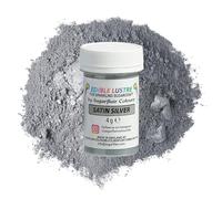 Sugarflair Satin Silver Edible Lustre Dust, Add a Lustrous Shine to Cakes or Decorations. Brush On or Add Rejuvenator to Create Eye-Catching Edible Paint, Gives Shine to Your Bakes - 4g