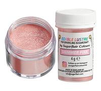 Sugarflair Shimmer Pink Edible Lustre Dust, Add a Lustrous Shine to Cakes or Decorations. Brush On or Add Rejuvenator to Create Eye-Catching Edible Paint, Gives Shine to Your Bakes - 4g