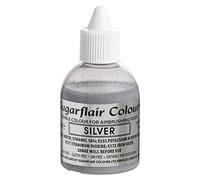 Sugarflair Silver Metallic Glitter Edible Airbrush Colour - Edible Food Colouring Airbrush Paint for Cakes, Cupcakes, Icing and Cake Decorations - 60ml