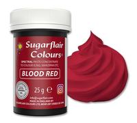Sugarflair Spectral Blood Red Food Colouring Paste 25g - Concentrated Paste Food Dye for Cake Decorating, Fondant, Buttercream, Cake Batter and More - Vegan, Kosher, Bake-Stable