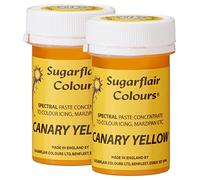 Sugarflair Spectral Canary Yellow Food Colouring Paste, Highly Concentrated for Use with Sugar Pastes, Buttercream, Royal Icing or Cake Mix, Vibrant Colour Dye - 25g (Pack of 2)