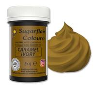 Sugarflair Spectral Caramel/Ivory Food Colouring Paste 25g - Concentrated Paste Food Dye for Cake Decorating, Fondant, Buttercream, Cake Batter and More - Vegan, Kosher, Bake-Stable