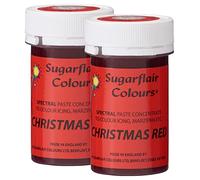 Sugarflair Spectral Christmas Red Food Colouring Paste, Highly Concentrated for Use with Sugar Pastes, Buttercream, Royal Icing or Cake Mix, Vibrant Colour Dye - 25g (Pack of 2)