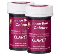 Sugarflair Spectral Claret Food Colouring Paste, Highly Concentrated for Use with Sugar Pastes, Buttercream, Royal Icing or Cake Mix, Vibrant Colour Dye - 25g (Pack of 2)