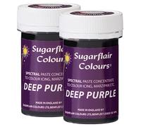 Sugarflair Spectral Deep Purple Food Colouring Paste, Highly Concentrated for Use with Sugar Pastes, Buttercream, Royal Icing or Cake Mix, Vibrant Colour Dye - 25g (Pack of 2)