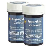 Sugarflair Spectral Denim Food Colouring Paste, Highly Concentrated for Use with Sugar Pastes, Buttercream, Royal Icing or Cake Mix, Vibrant Colour Dye - 25g (Pack of 2)