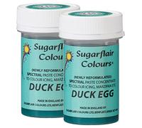 Sugarflair Spectral Duck Egg Food Colouring Paste, Highly Concentrated for Use with Sugar Pastes, Buttercream, Royal Icing or Cake Mix, Vibrant Colour Dye - 25g (Pack of 2)
