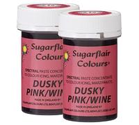Sugarflair Spectral Dusky Pink/Wine Food Colouring Paste, Highly Concentrated for Use with Sugar Pastes, Buttercream, Royal Icing or Cake Mix, Vibrant Colour Dye - 25g (Pack of 2)