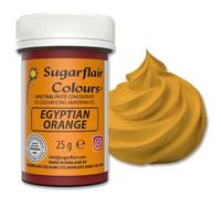 Sugarflair Spectral Egyptian Orange Food Colouring Paste 25g - Concentrated Paste Food Dye for Cake Decorating, Fondant, Buttercream, Cake Batter and More - Vegan, Kosher, Bake-Stable