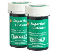 Sugarflair Spectral Emerald Food Colouring Paste, Highly Concentrated for Use with Sugar Pastes, Buttercream, Royal Icing or Cake Mix, Vibrant Colour Dye - 25g (Pack of 2)