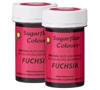Sugarflair Spectral Fuchsia Food Colouring Paste, Highly Concentrated for Use with Sugar Pastes, Buttercream, Royal Icing or Cake Mix, Vibrant Colour Dye - 25g (Pack of 2)
