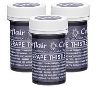 Sugarflair Spectral Grape Thistle Food Colouring Paste, Highly Concentrated for Use with Sugar Pastes, Buttercream, Royal Icing or Cake Mix, Vibrant Colour Dye - 25g (Pack of 3)