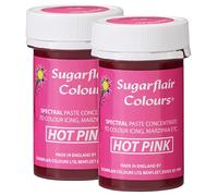 Sugarflair Spectral Hot Pink Food Colouring Paste, Highly Concentrated for Use with Sugar Pastes, Buttercream, Royal Icing or Cake Mix, Vibrant Colour Dye - 25g (Pack of 2)