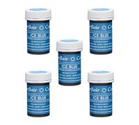 Sugarflair Spectral Ice Blue Food Colouring Paste, Highly Concentrated for Use with Sugar Pastes, Buttercream, Royal Icing or Cake Mix, Vibrant Colour Dye - 25g (Pack of 5)