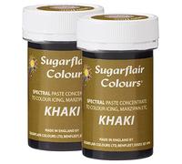 Sugarflair Spectral Khaki Food Colouring Paste, Highly Concentrated for Use with Sugar Pastes, Buttercream, Royal Icing or Cake Mix, Vibrant Colour Dye - 25g (Pack of 2)