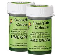 Sugarflair Spectral Lime Green Food Colouring Paste, Highly Concentrated for Use with Sugar Pastes, Buttercream, Royal Icing or Cake Mix, Vibrant Colour Dye - 25g (Pack of 2)